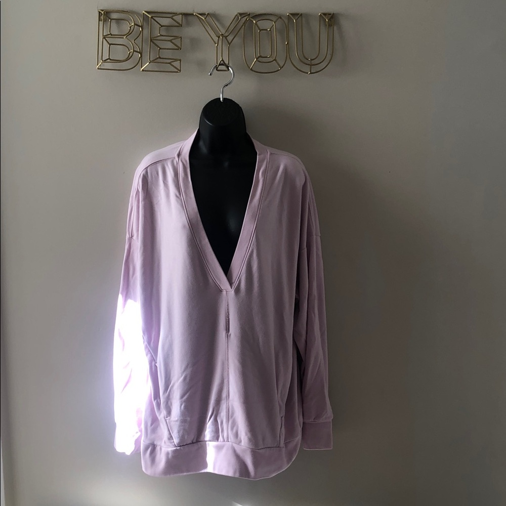Fabletics Light Pink V-Neck Sweater